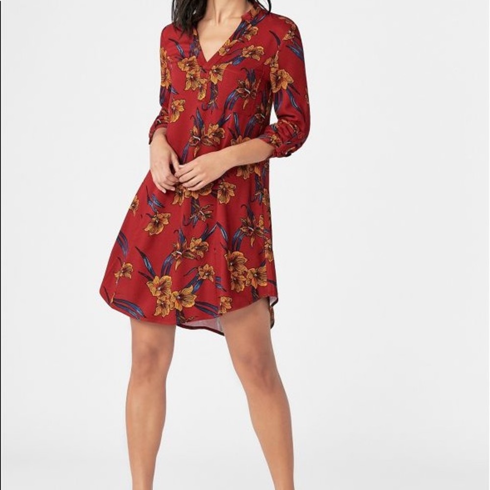 Just Fab Shift Roll-Tab T-shirt Dress